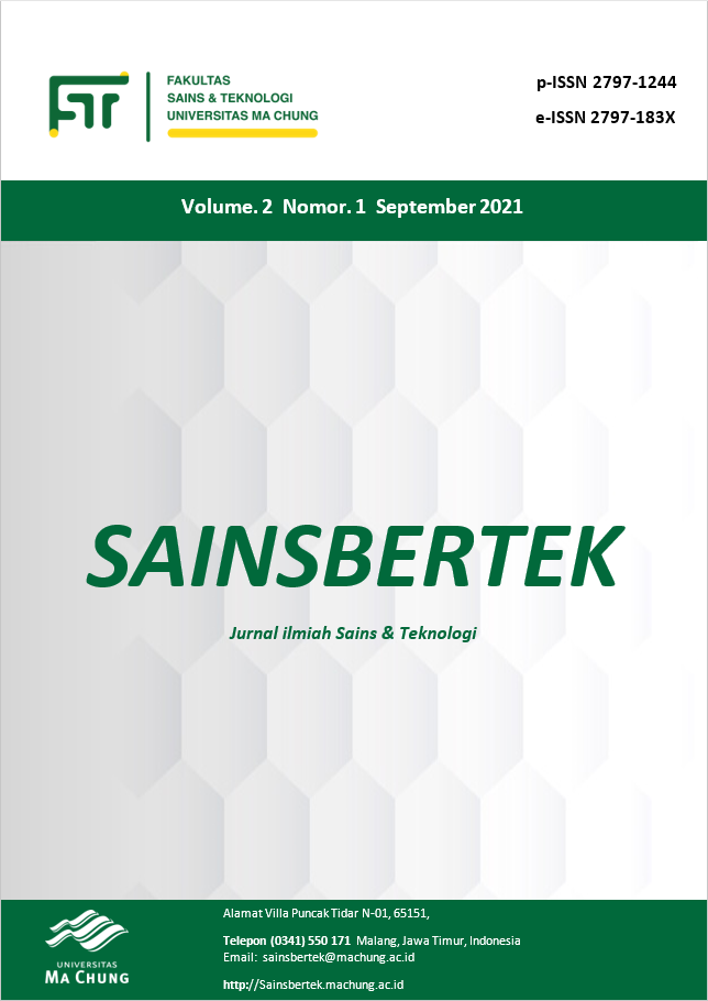 					View Vol. 2 No. 1 (2021): September - Sainsbertek Jurnal Ilmiah Sains & Teknologi
				