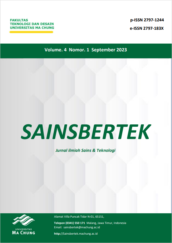 					View Vol. 4 No. 1 (2023): September - Sainsbertek Jurnal Ilmiah Sains & Teknologi
				