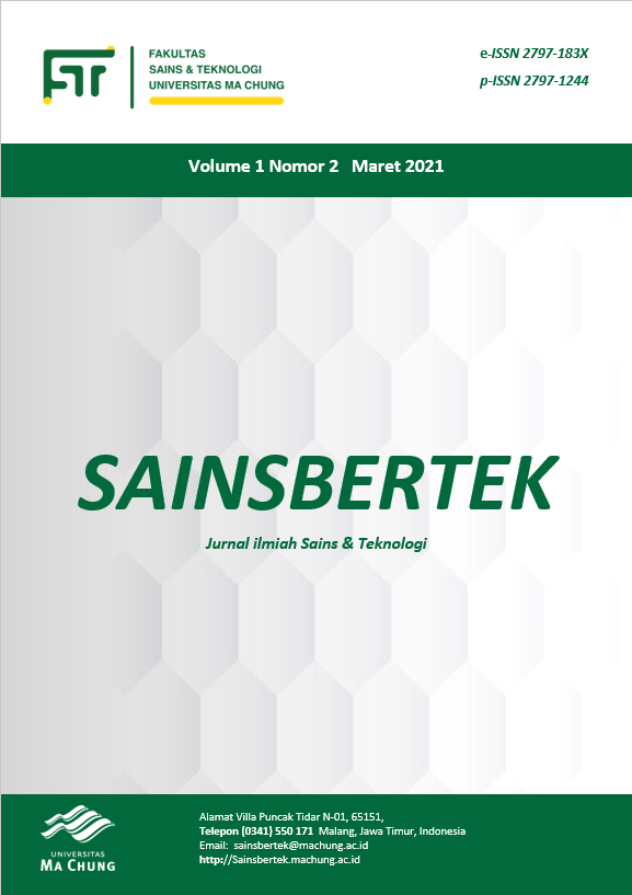 					View Vol. 1 No. 2 (2021): Maret - Sainsbertek Jurnal Ilmiah Sains & Teknologi
				