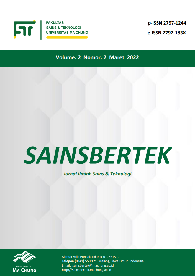 					View Vol. 2 No. 2 (2022): Maret - Sainsbertek Jurnal Ilmiah Sains & Teknologi
				
