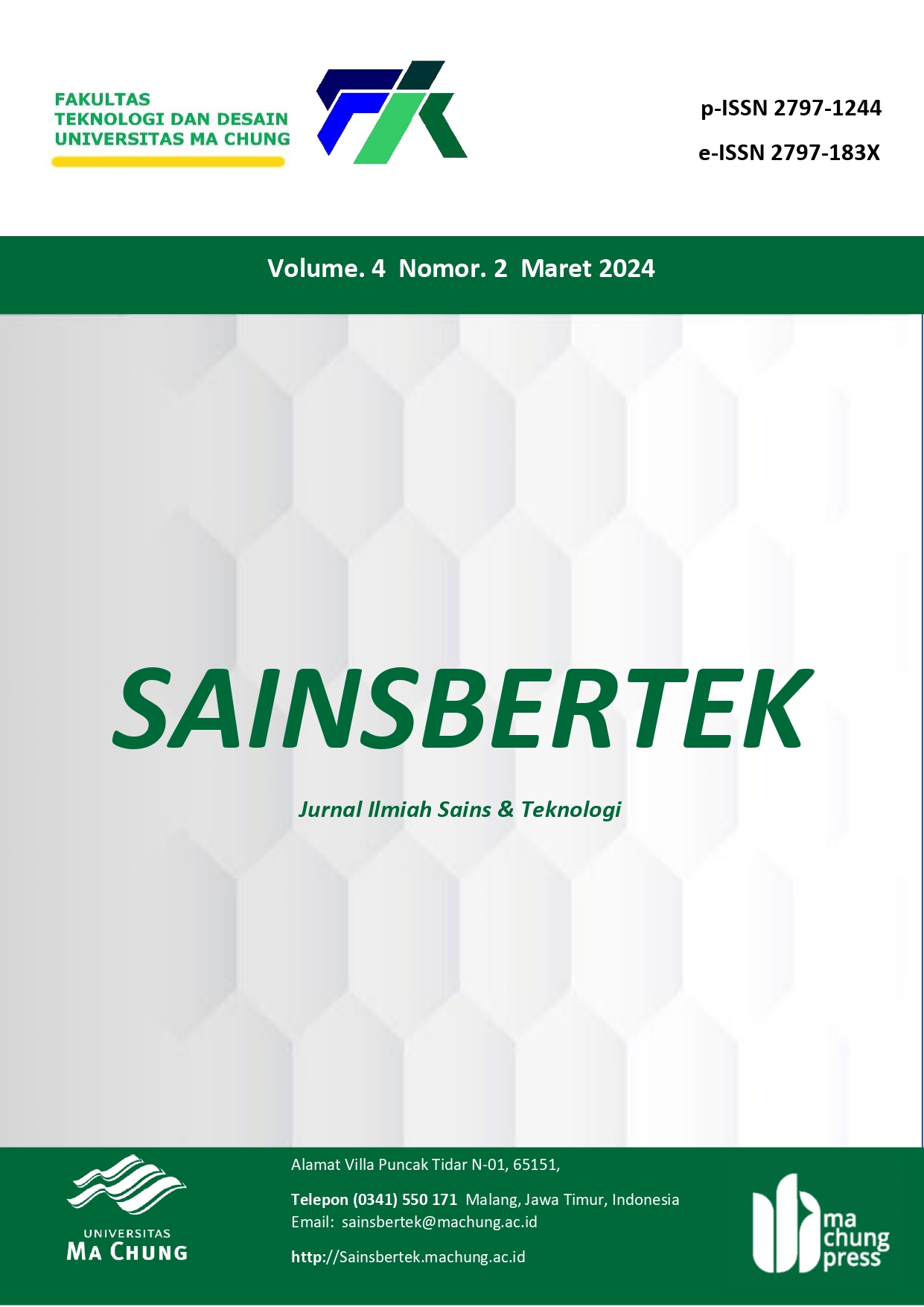 					View Vol. 4 No. 2 (2024): Maret - Sainsbertek Jurnal Ilmiah Sains & Teknologi
				