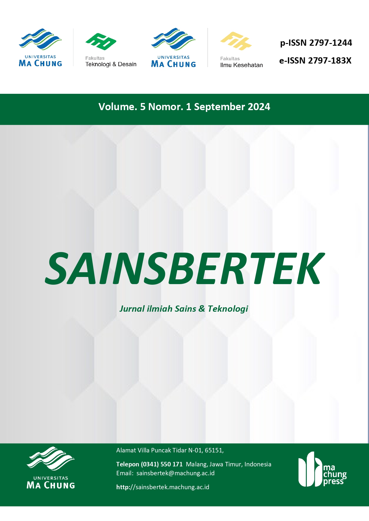 					View Vol. 5 No. 1 (2024): September - Sainsbertek Jurnal Ilmiah Sains & Teknologi
				