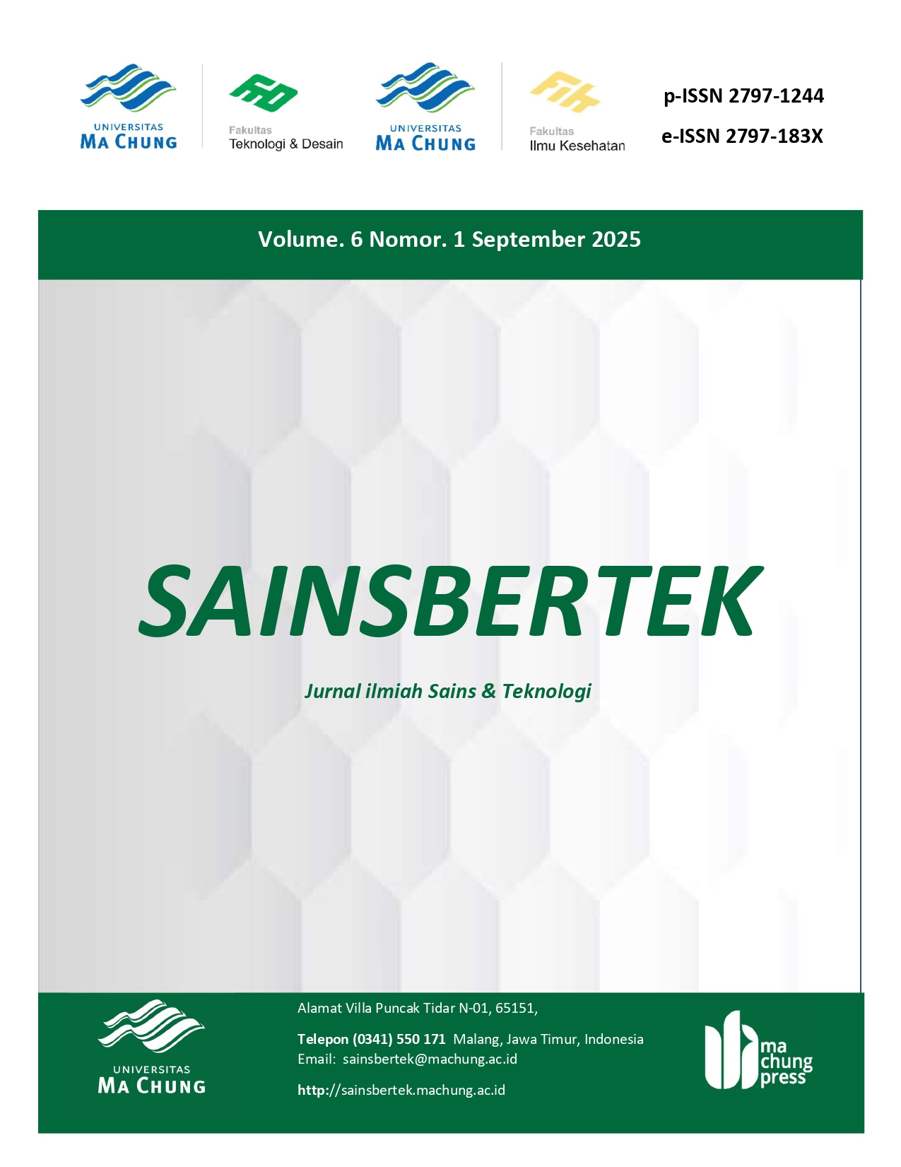 					View Vol. 6 No. 1 (2025): September - Sainsbertek Jurnal Ilmiah Sains & Teknologi
				
